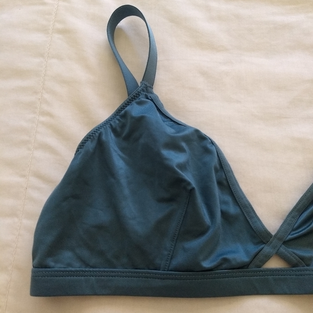 VS Unlined Triangle Keyhole Bralette, M Jade Green